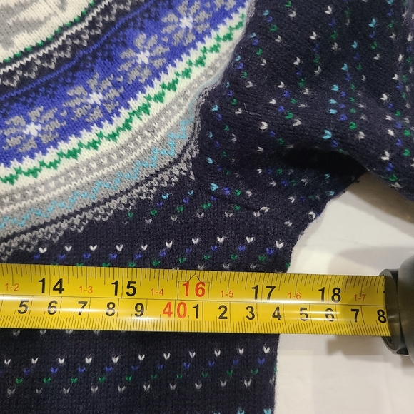 Talbots Navy Blue Fair Isle Sweater Women's Size S - Picture 7 of 9